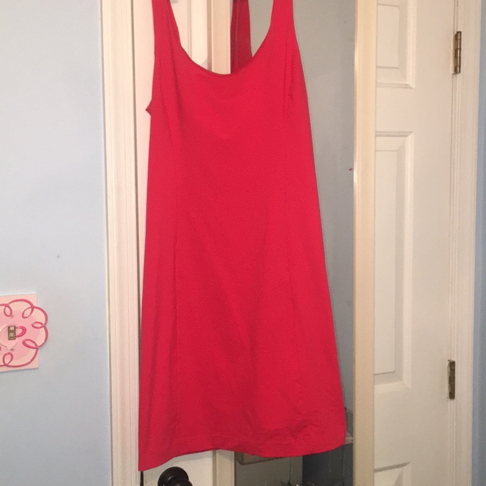 Red fitted dress
